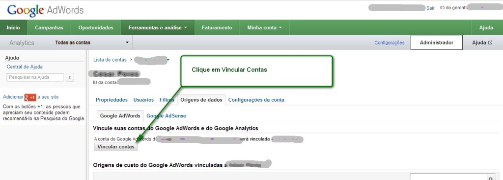 Vincular Adwords e Google Analytics PAP 5